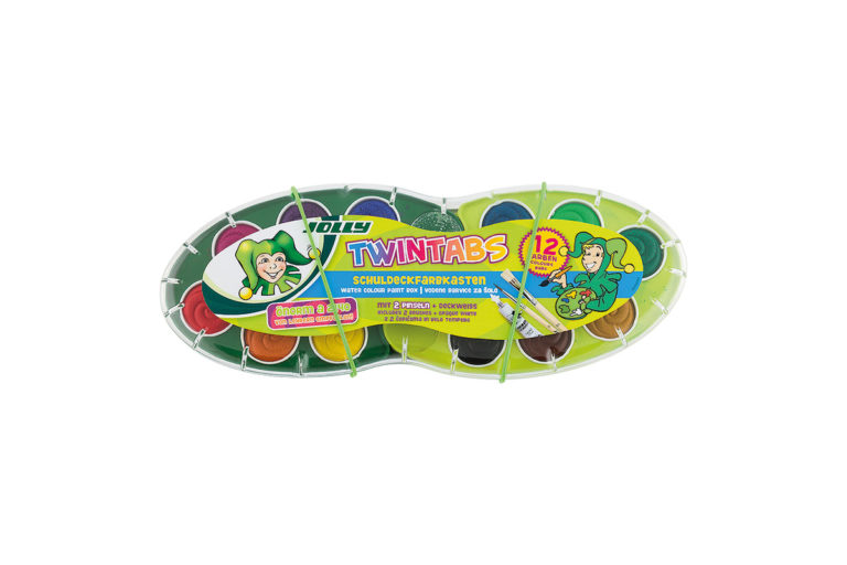 Deckfarben TWINTABS 12 Farben, Schuldeckfarbkasten komplett | JOLLY | JOLLY