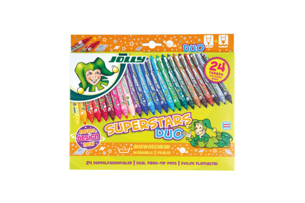 Superstars Duo 24 colours, fibre tip pens, fibre painters, felt tip pens, two tips