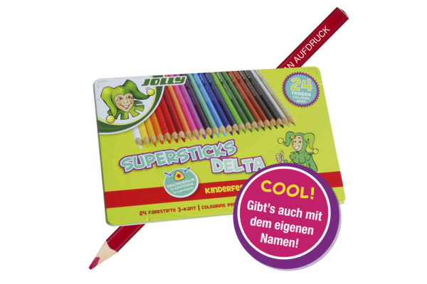 Supersticks Delta, 24 colours, crayons with your name