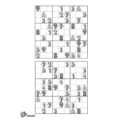 Kinder Sudoku zum Ausmalen