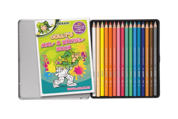 Crayons with colouring book