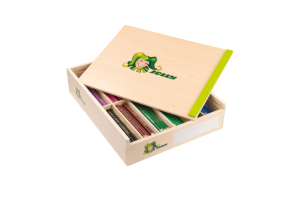 Dicke 3-kant Buntstifte für Kita in Holzbox