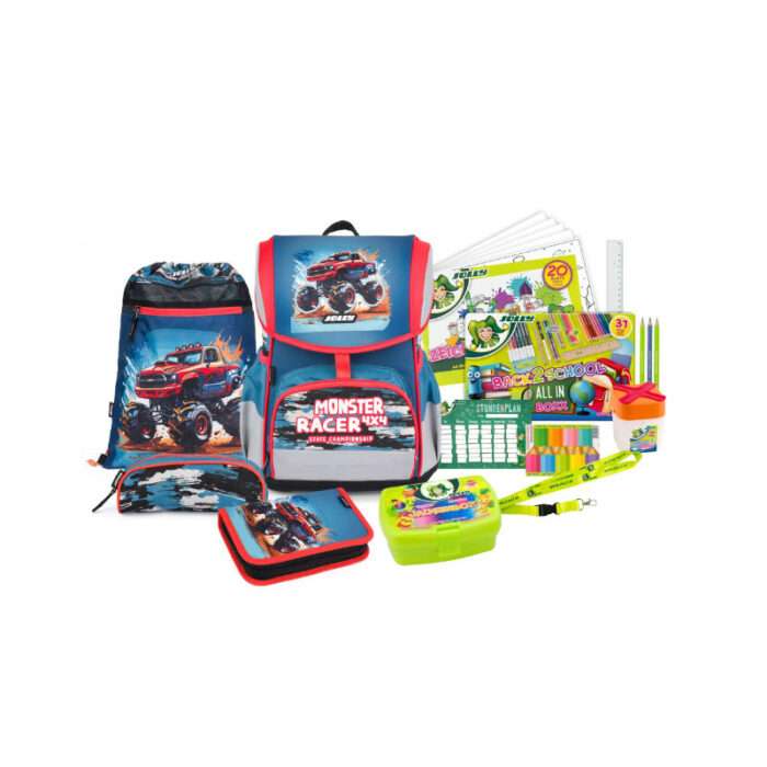 Schultaschen Set 46 Teile Monster Racer