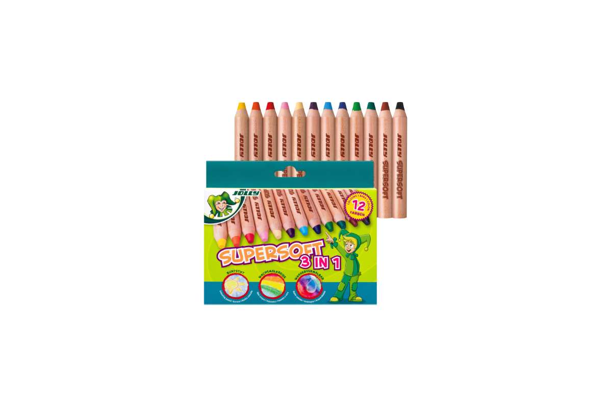 5956-0002 Supersoft Wachsmalkreide, Stift 12 Farben
