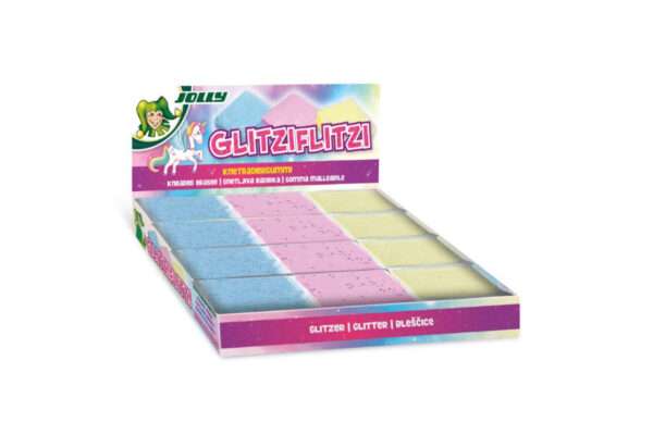 Radiergummi Glitzflitzi knetbar und mit Glitzer Display