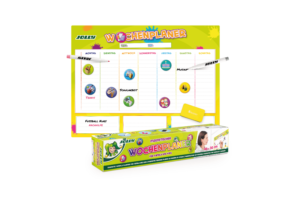 Wochenplaner, Magnettafel mit Verpackung