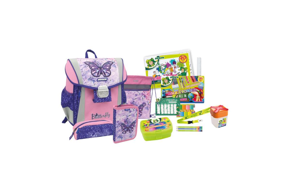 9940-9360 Butterfly Schultasche mit Zubehör