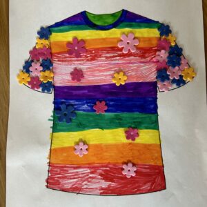 Blumen-Regenbogen-Tshirt
